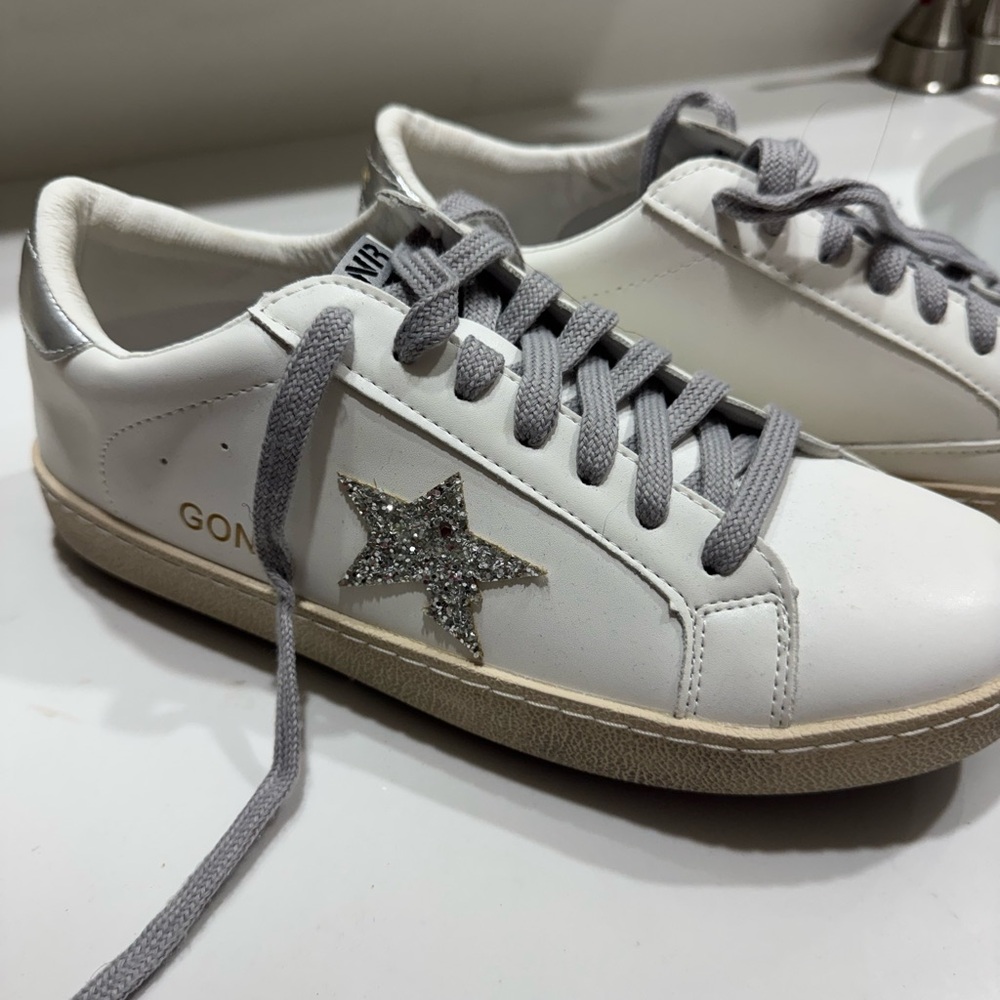 Golden Goose White Sneakers with Glitter Star